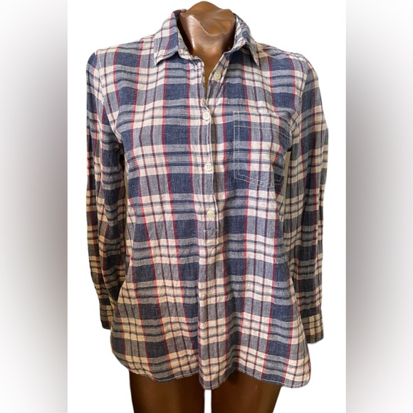 J Crew Plaid Cotton Shirt - Picture 2 of 7